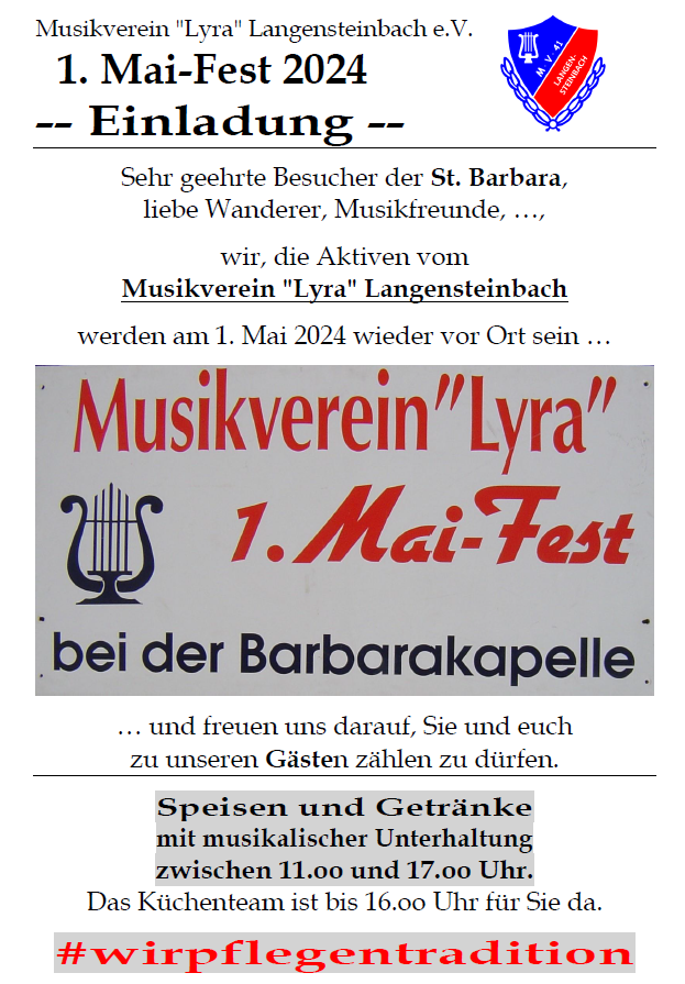 Ankündigung 01. Mai Fest 2024